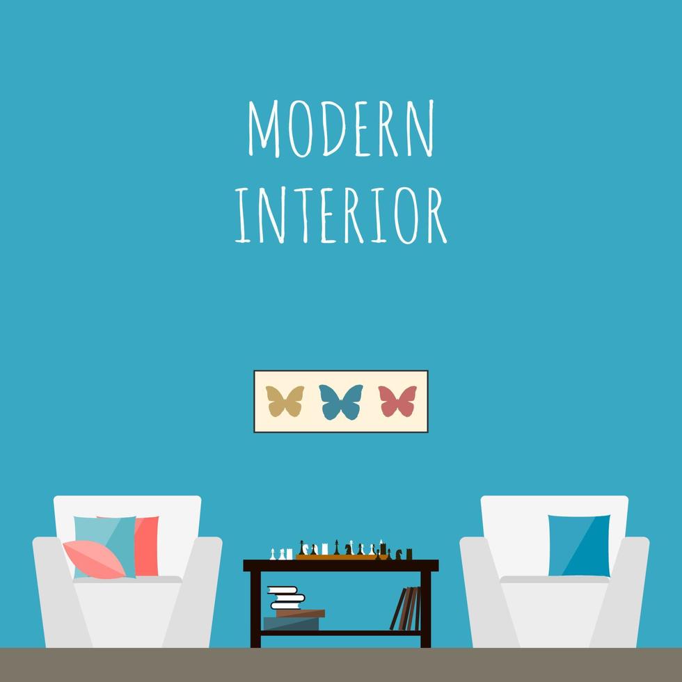 Business Office Room Flat Simple Graphic Interior Pattern Background vector