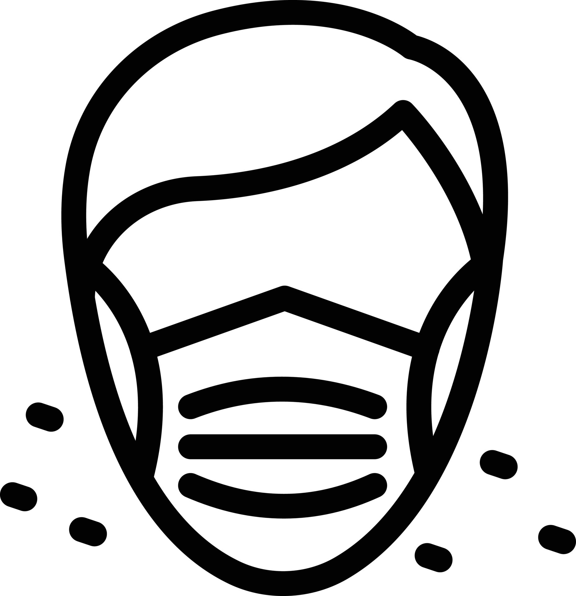 ilustración vectorial de máscara facial en un fondo. símbolos de