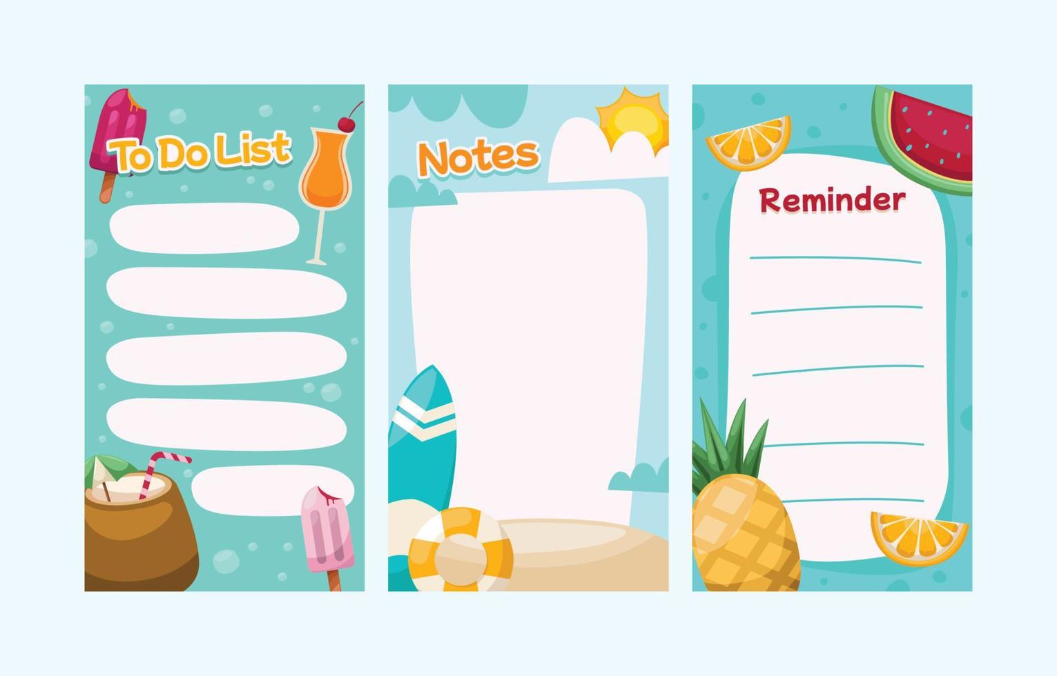 Refreshing Summer Vacation Pages vector