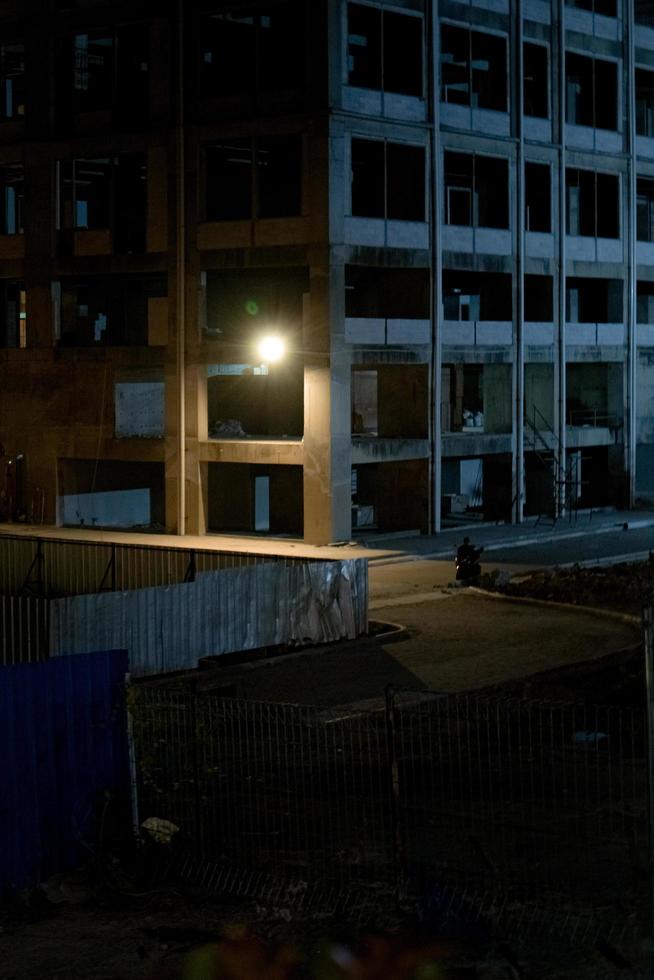 building construction at night photo