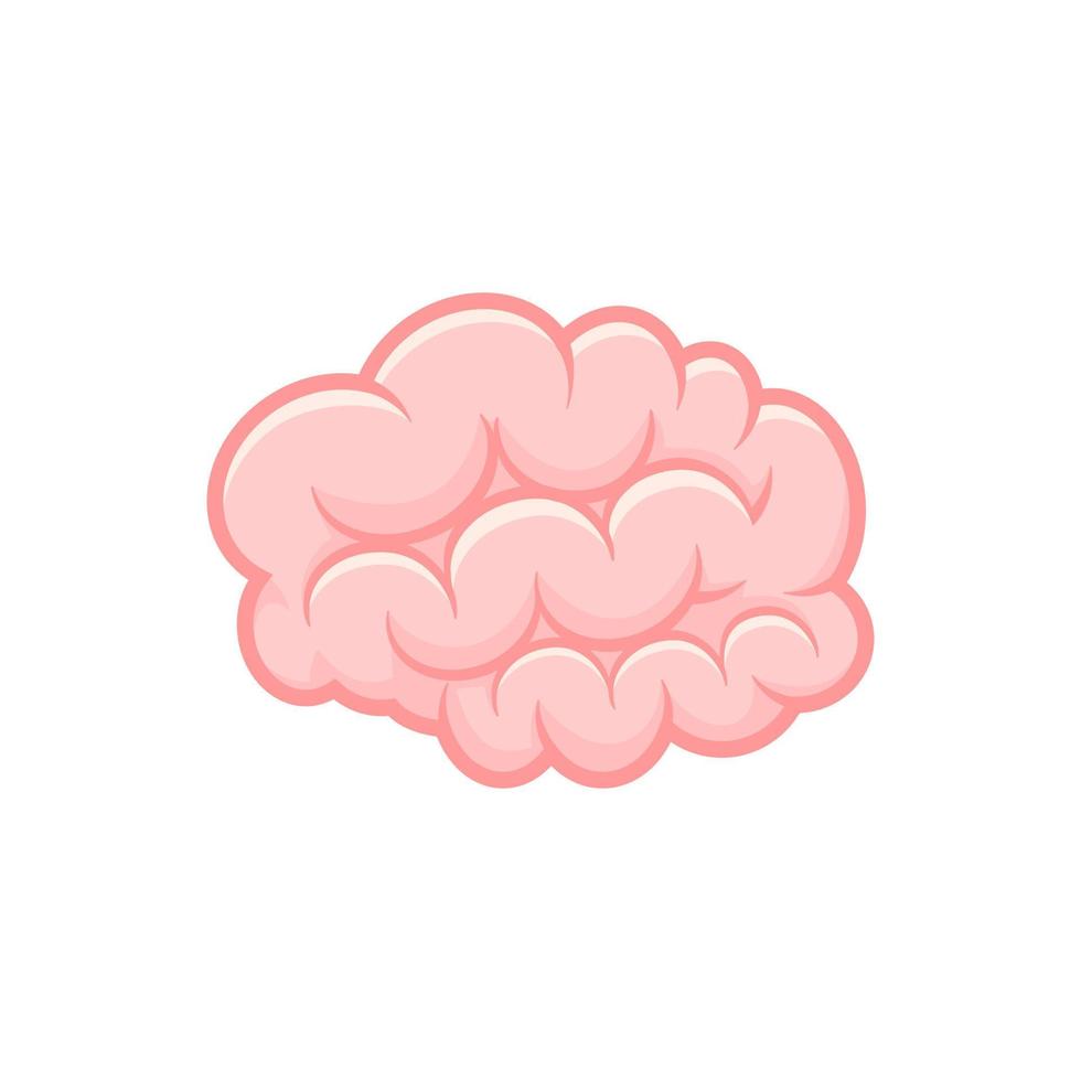 imagen vectorial de ilustración de personaje de dibujos animados de cerebro humano vector