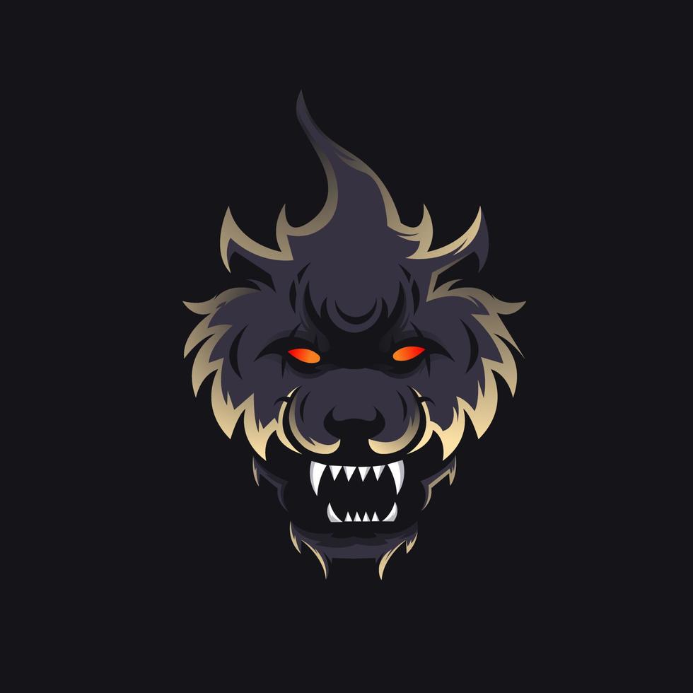 Wolf mascot logo design with vector