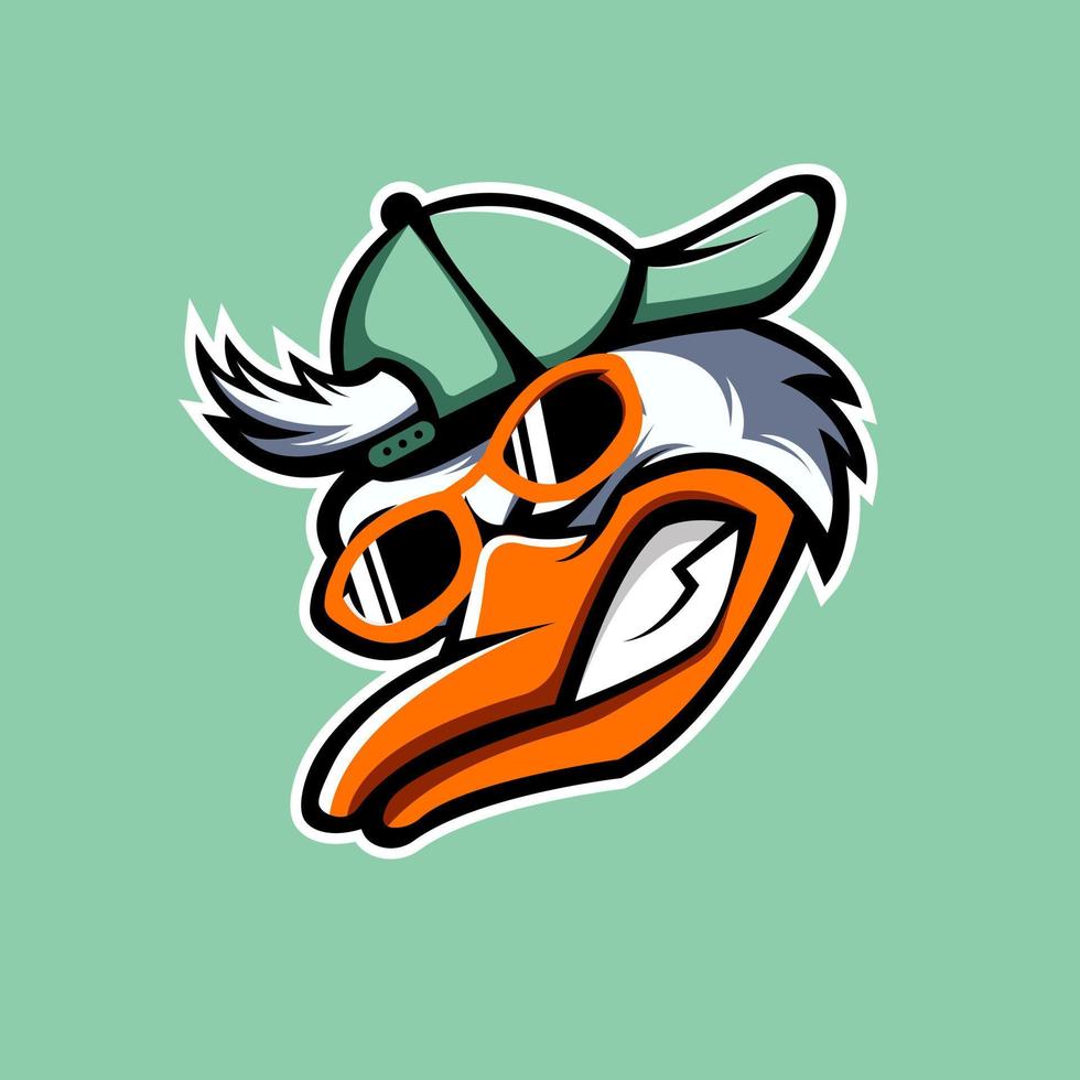 Duck mascot logo design vector