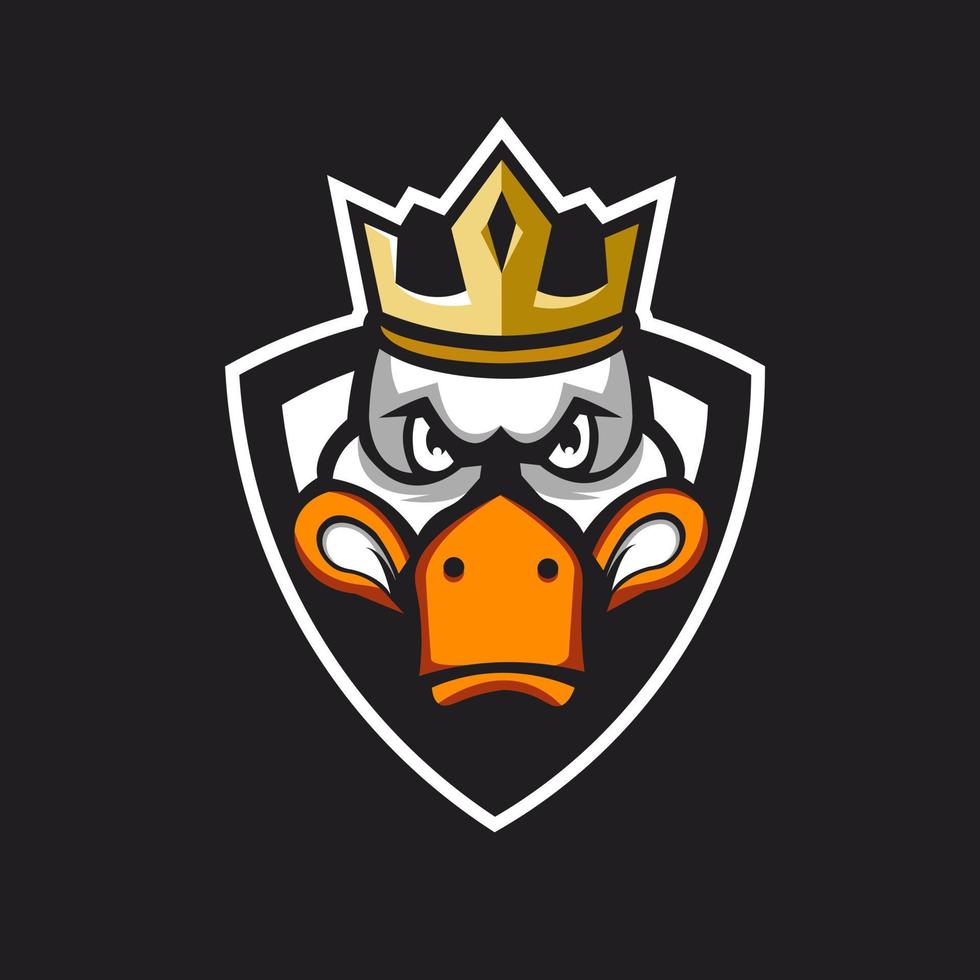 vector de diseño de logotipo de mascota de pato rey