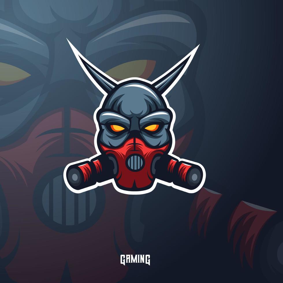 Devil mask mascot logo design vector