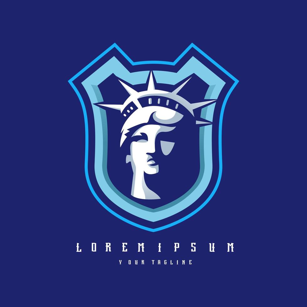 vector de diseño de logotipo de estatua de la libertad