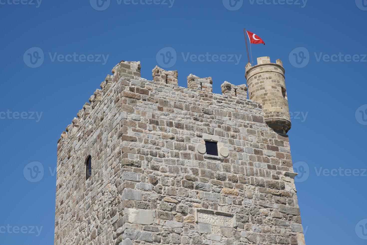 torre en el castillo de bodrum, mugla, turquía foto