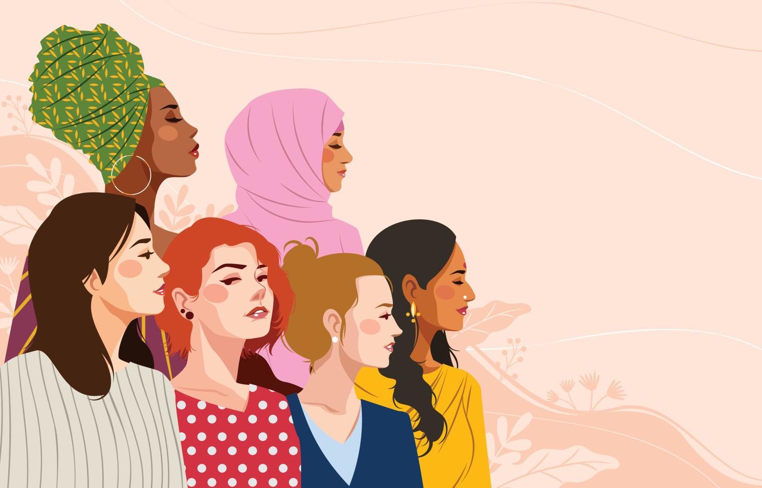 Multiracial Women Background vector