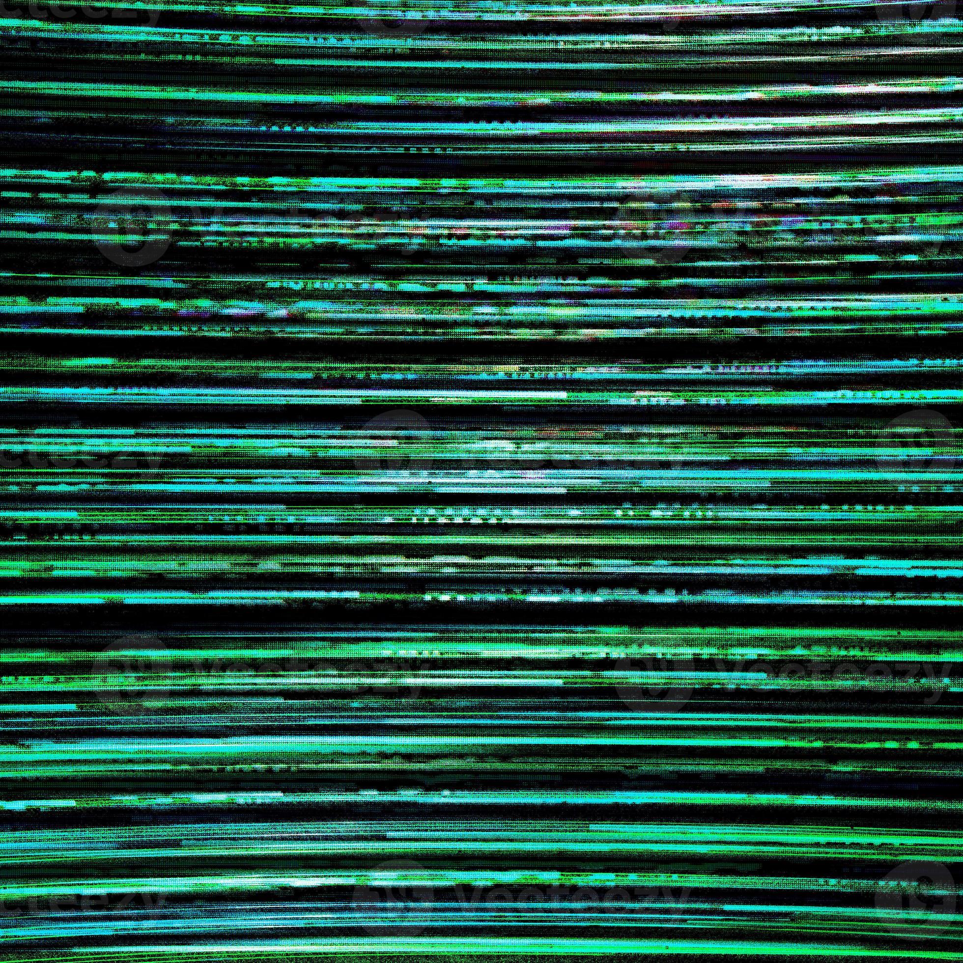 Glitch lines of green color. Pixelated digital noise glitch ...