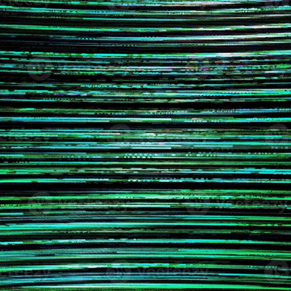 Glitch lines of green color. Pixelated digital noise glitch, distorted image. Abstract Background. photo