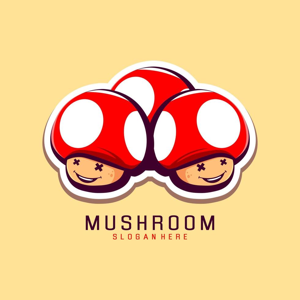 mushroom mascot logo design illustration vector