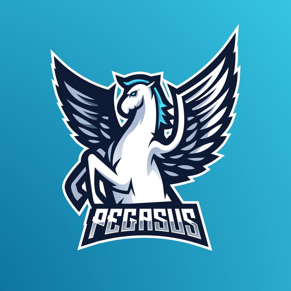 Pegasus Sport Mascot Logo Design Illustration Vector