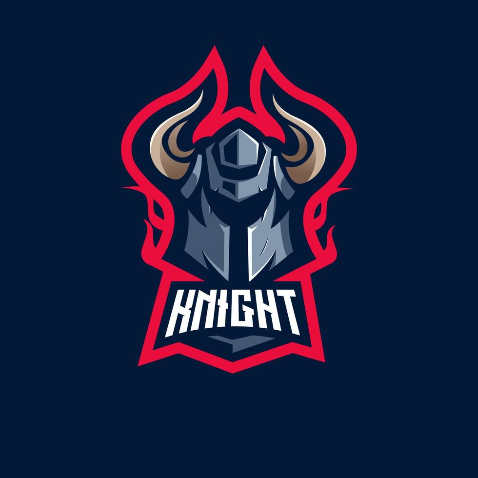 Knight Mascot Logo Design Illustration Vector