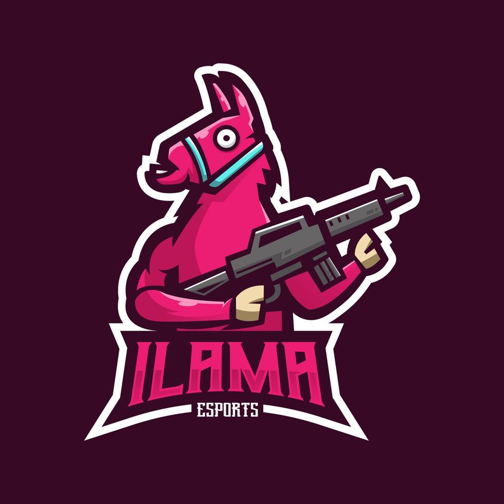 Ilama mascot logo design vector