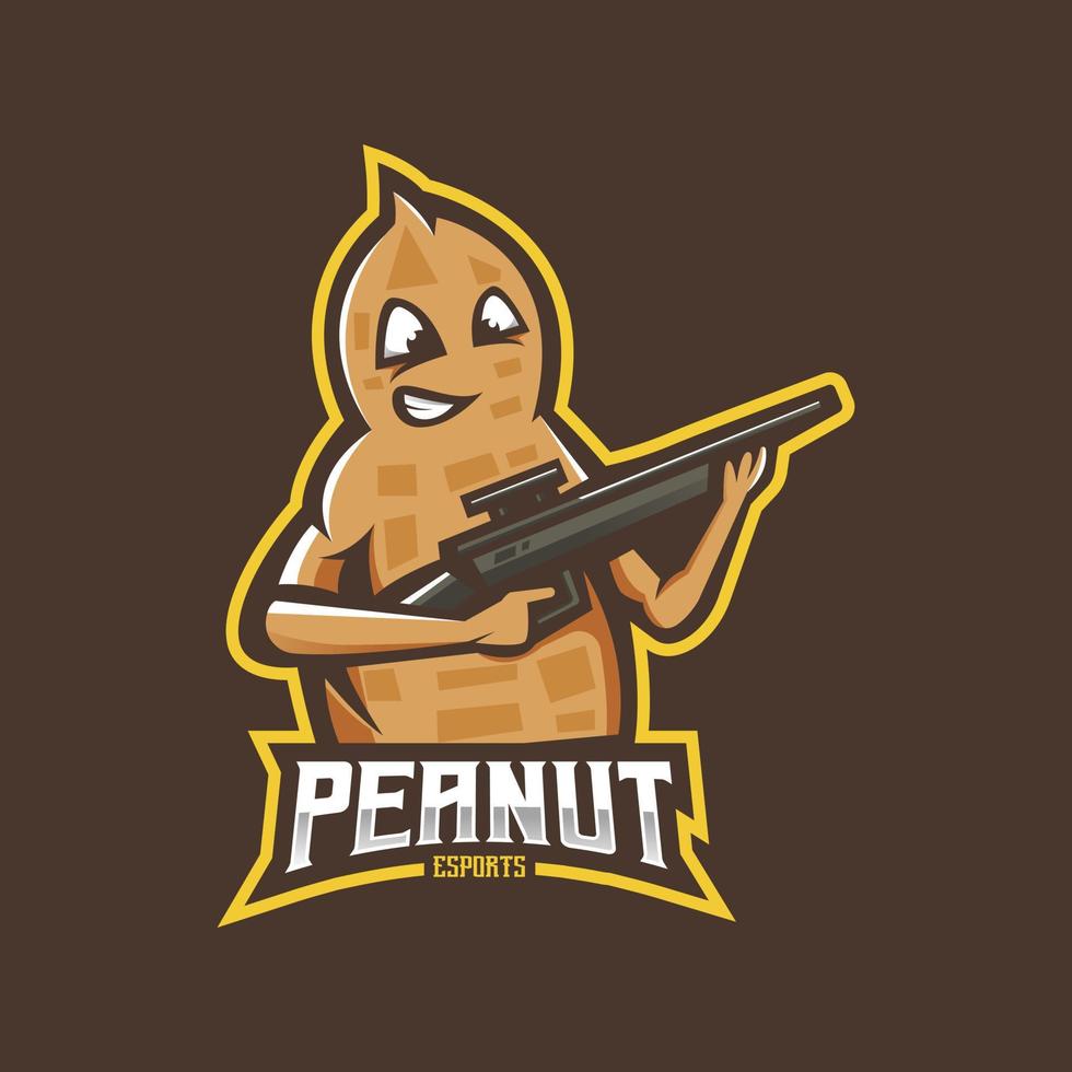 Peanut mascot logo design vector with modern illustration