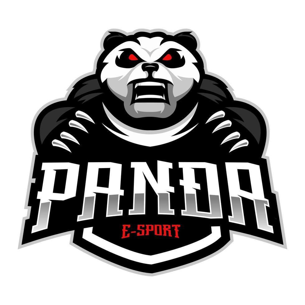 vector de ilustración de diseño de logotipo de mascota panda para juegos