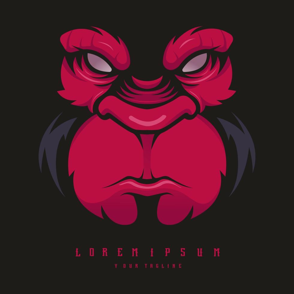 gorilla face mascot logo design illustration vector for avatar gaming