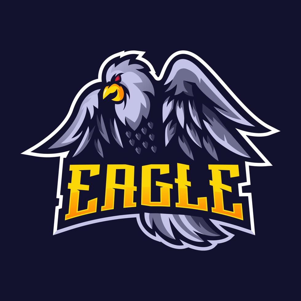 Eagle mascot logo design vector with modern illustration concept style for badge, emblem and t-shirt printing. White Eagle for sport team