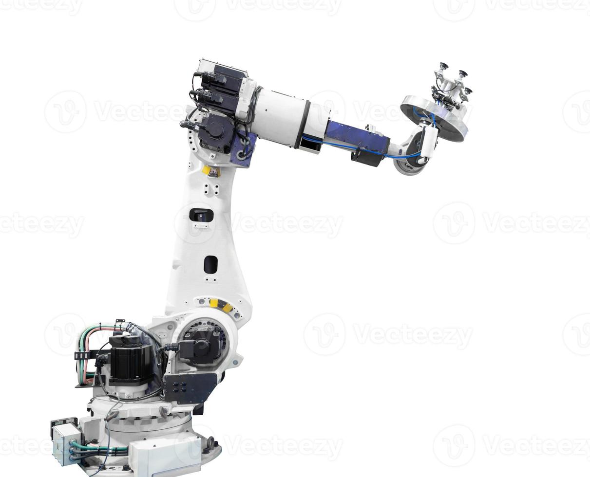 brazo robótico de la industria aislado incluido trazado de recorte foto
