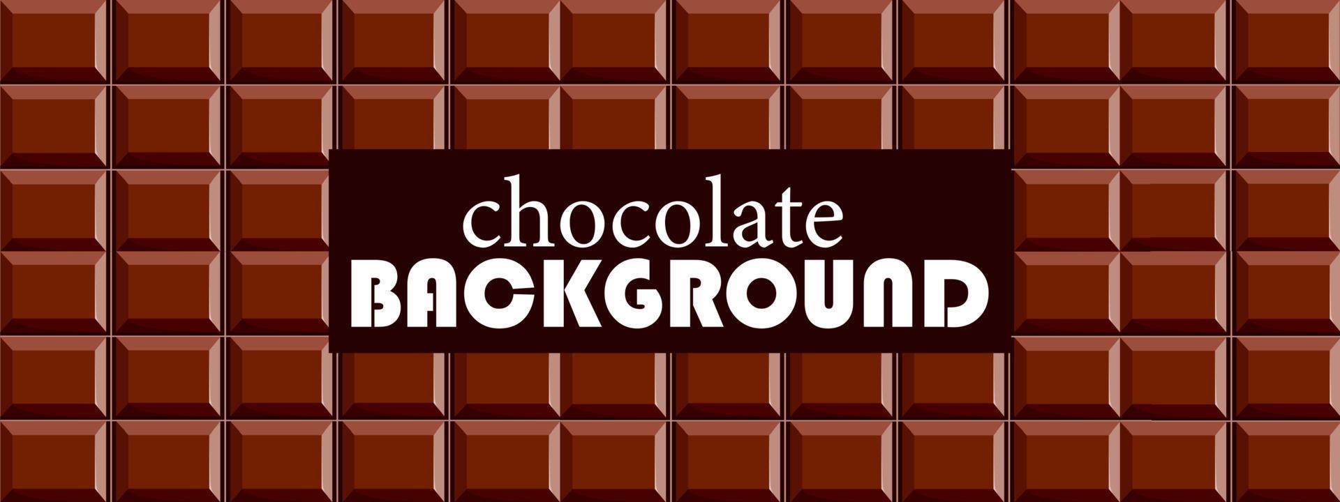 Vector chocolate background. Top view of a chocolate bar.