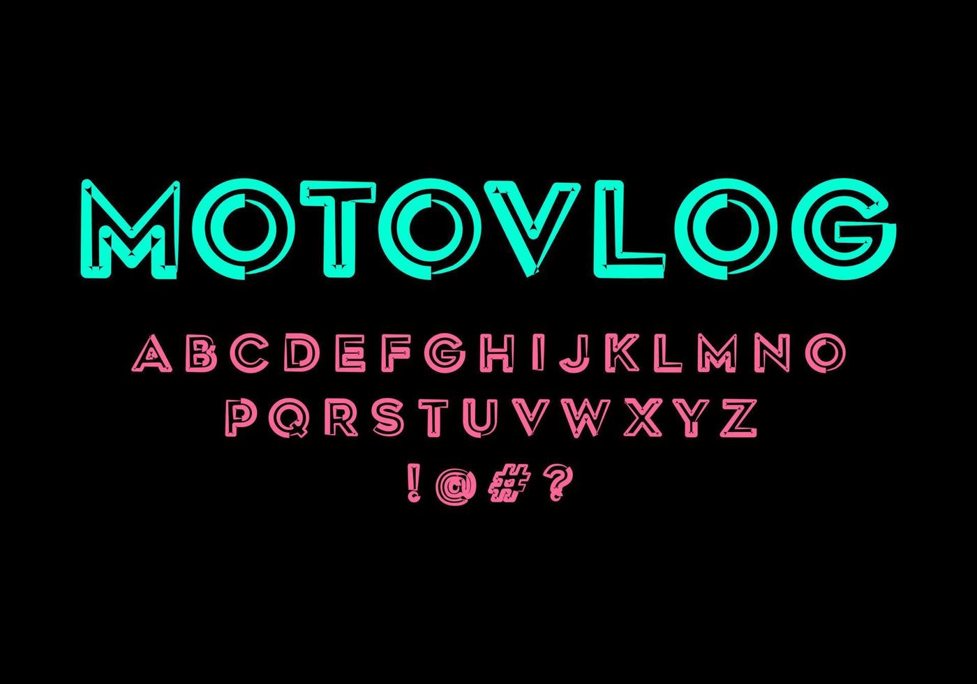 Modern font with bold outlines. Vector fonts for typography, titles, posters, or logos