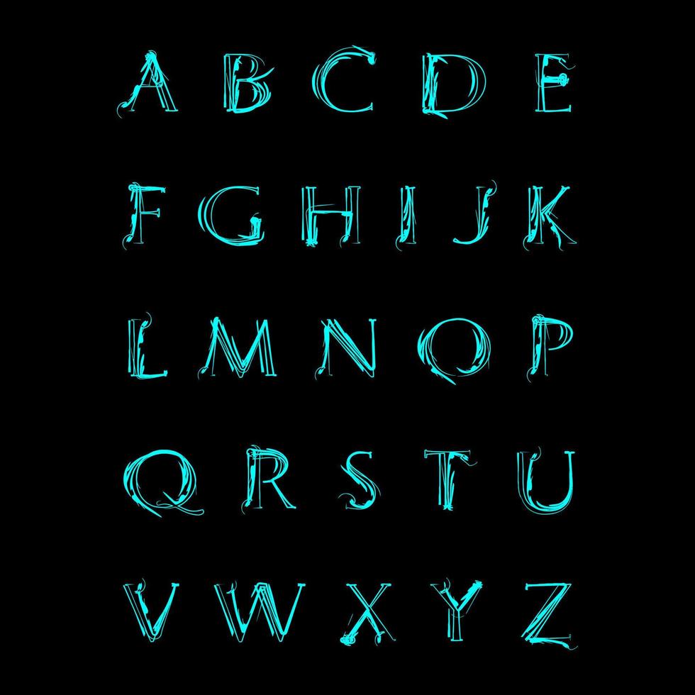Abstract Stylish Sans Serif Fonts vector