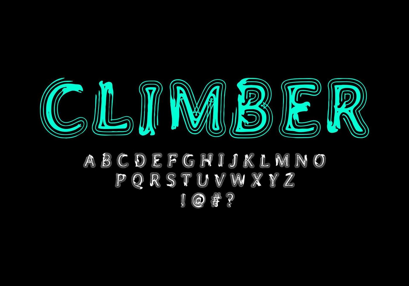 Font with a rough scribbled texture. Vector fonts for typography, titles, posters, or logos