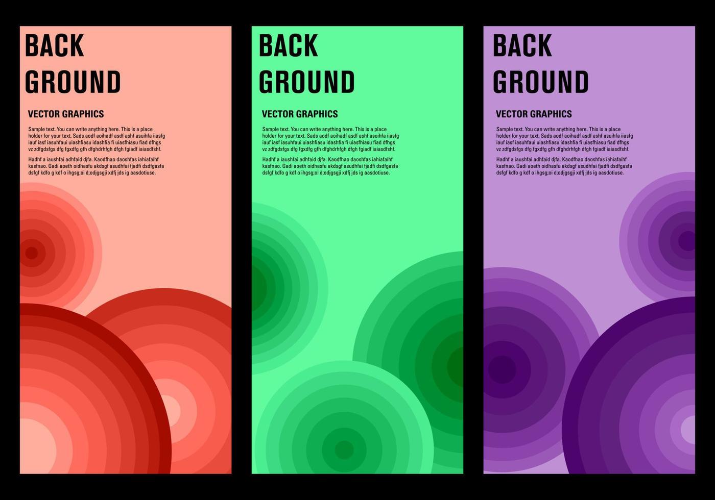 Set of abstract backgrounds with colorful circle gradient vector