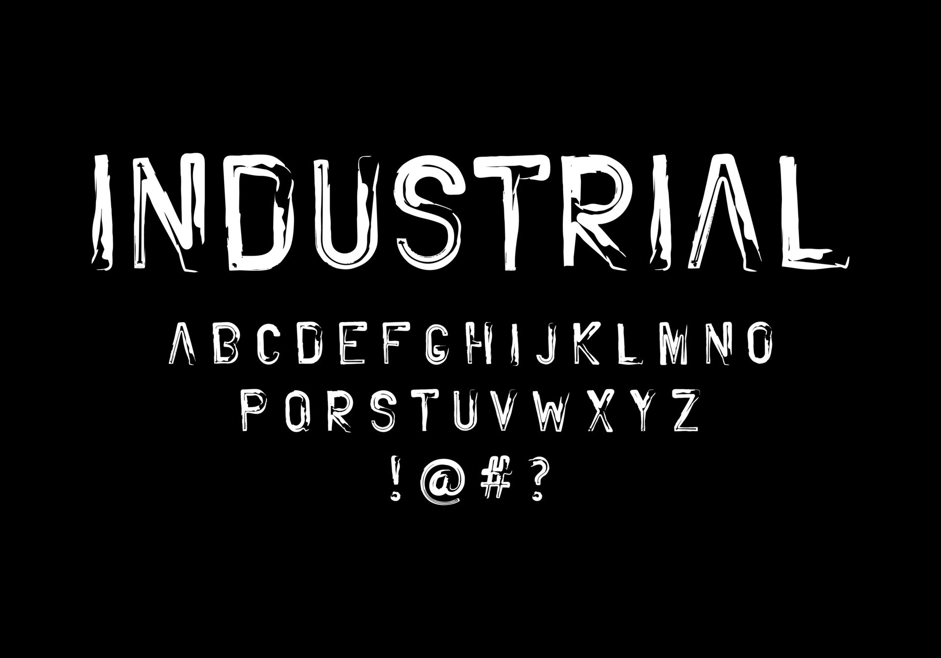 Sans serif font in industrial retro style. Vector fonts for typography, titles, posters, or