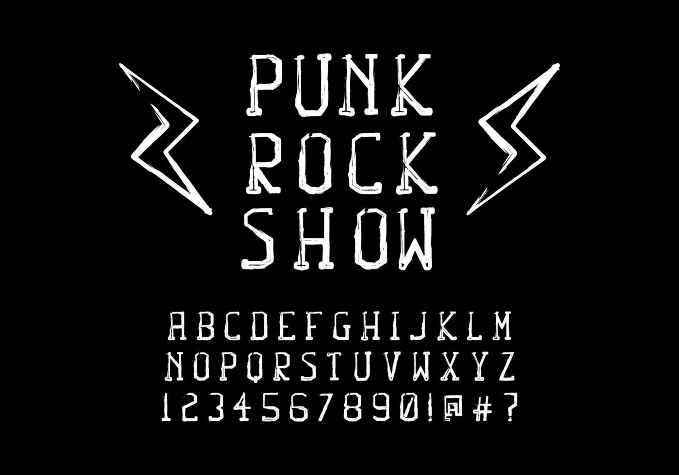 fuente moderna con textura abstracta en estilo punk. fuentes vectoriales para tipografía, títulos, logotipos y más vector