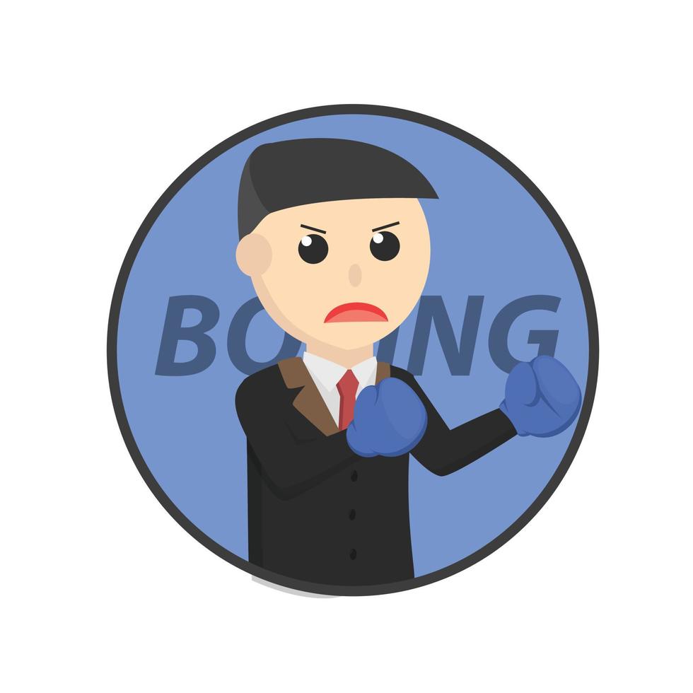 businessman boxer mascot blue design character on white background vector