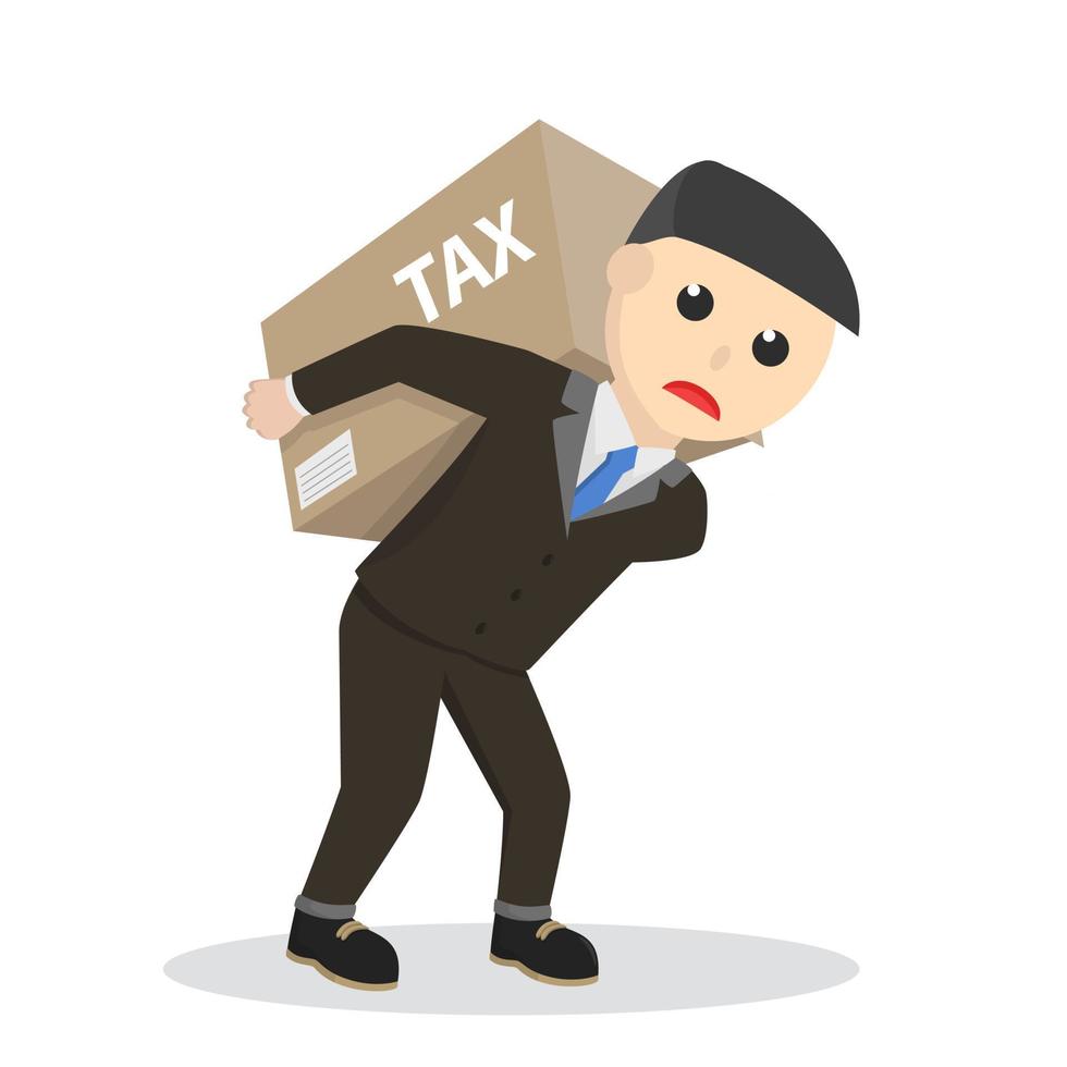 businessman carrying tax box design character on white background vector