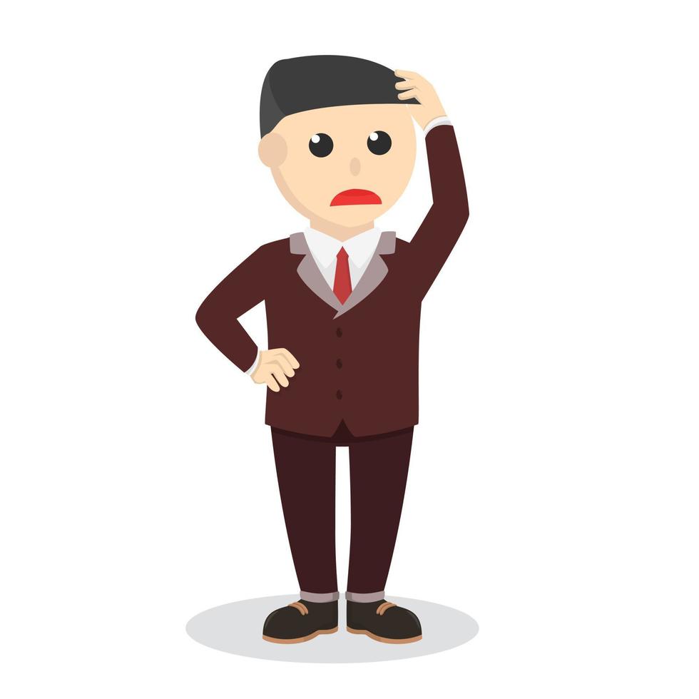 businessman feel dizziness design character on white background vector