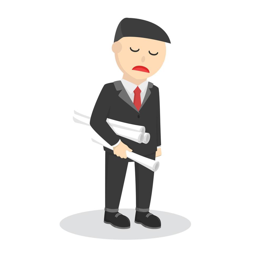 businessman feel not excited design character on white background vector