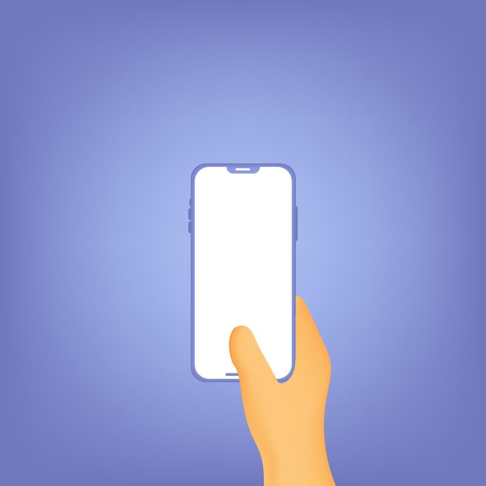 3D Illustration , Hand Holding a Smartphone vector