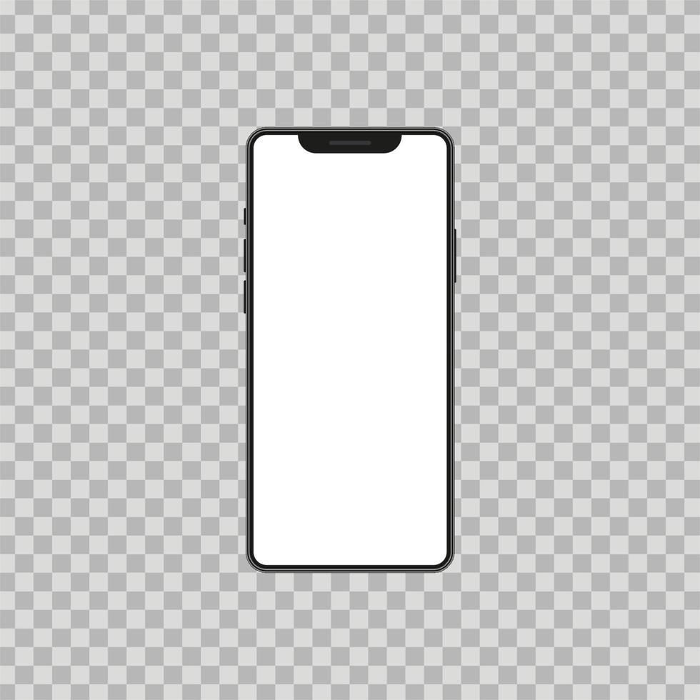 interfaz de teléfono inteligente con pantalla en blanco, ilustración 3d vector