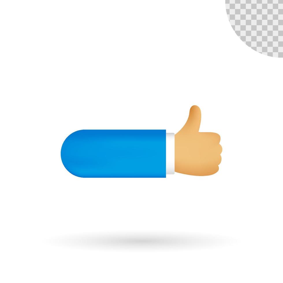 Thumb Up or Like Hand 3D Illustration vector
