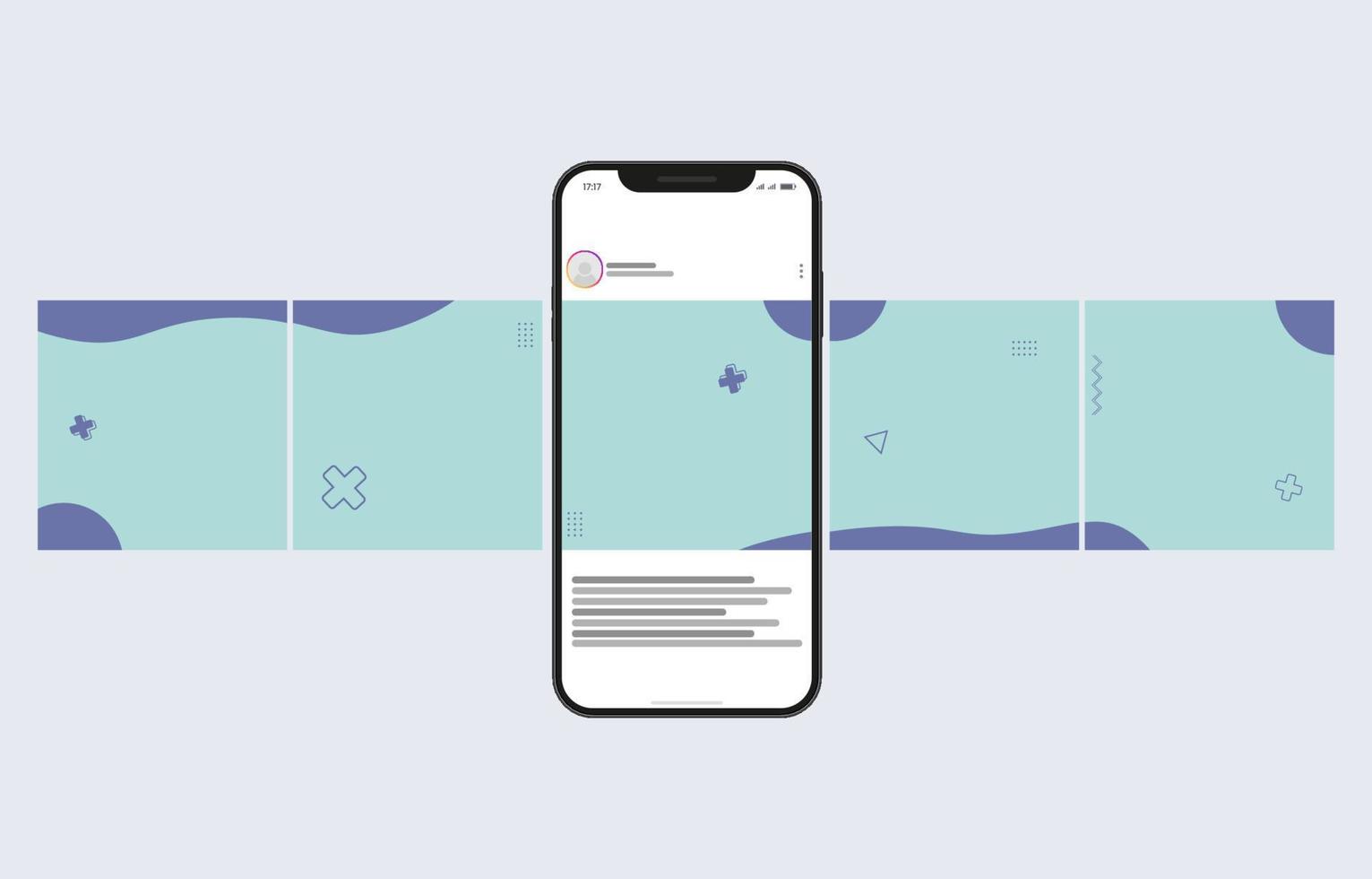 Carousel Post Template on Social Media vector