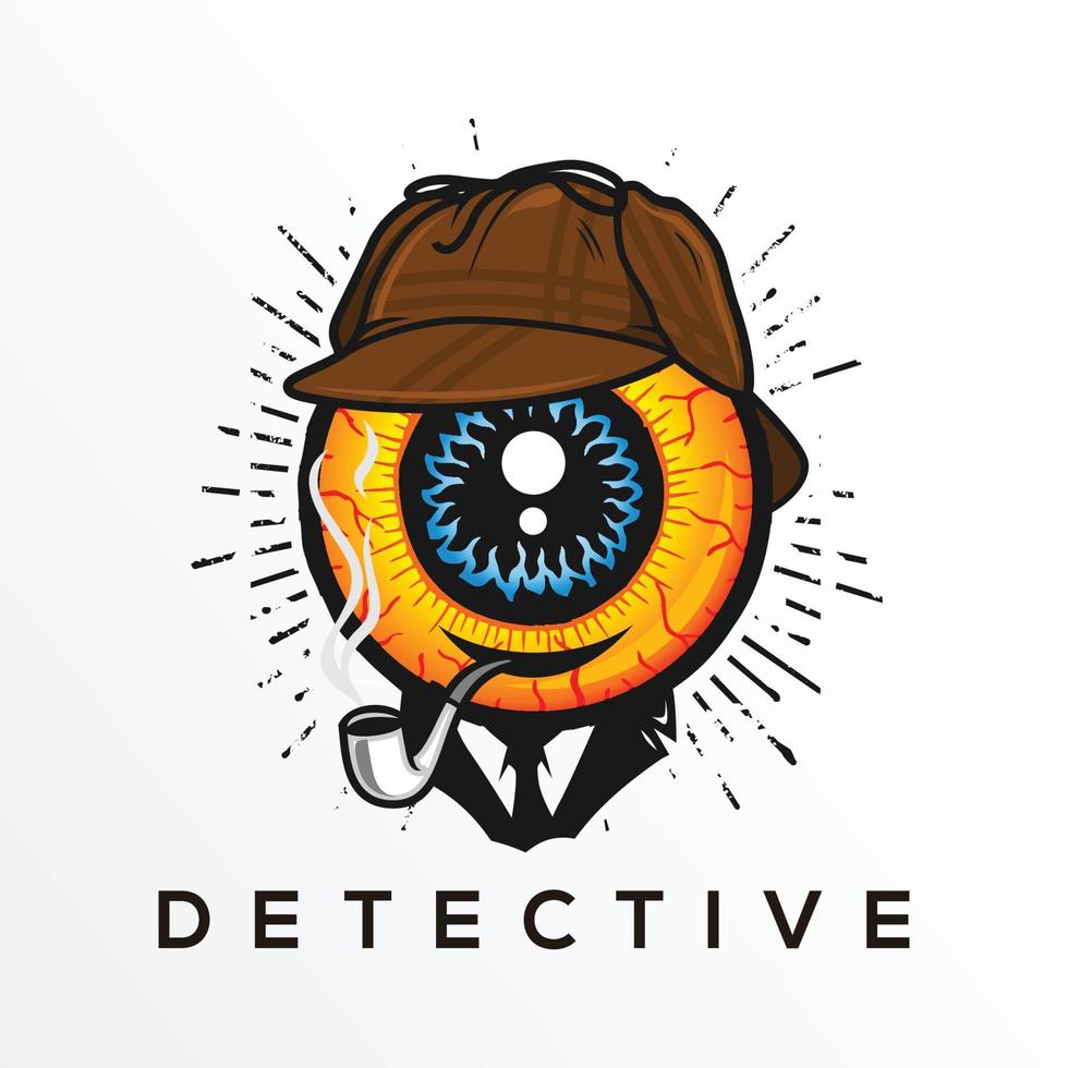 ilustración de diseño de vector de símbolo de logotipo de detective, elemento de diseño para logotipo, afiche, tarjeta, pancarta, emblema, camiseta. ilustración vectorial