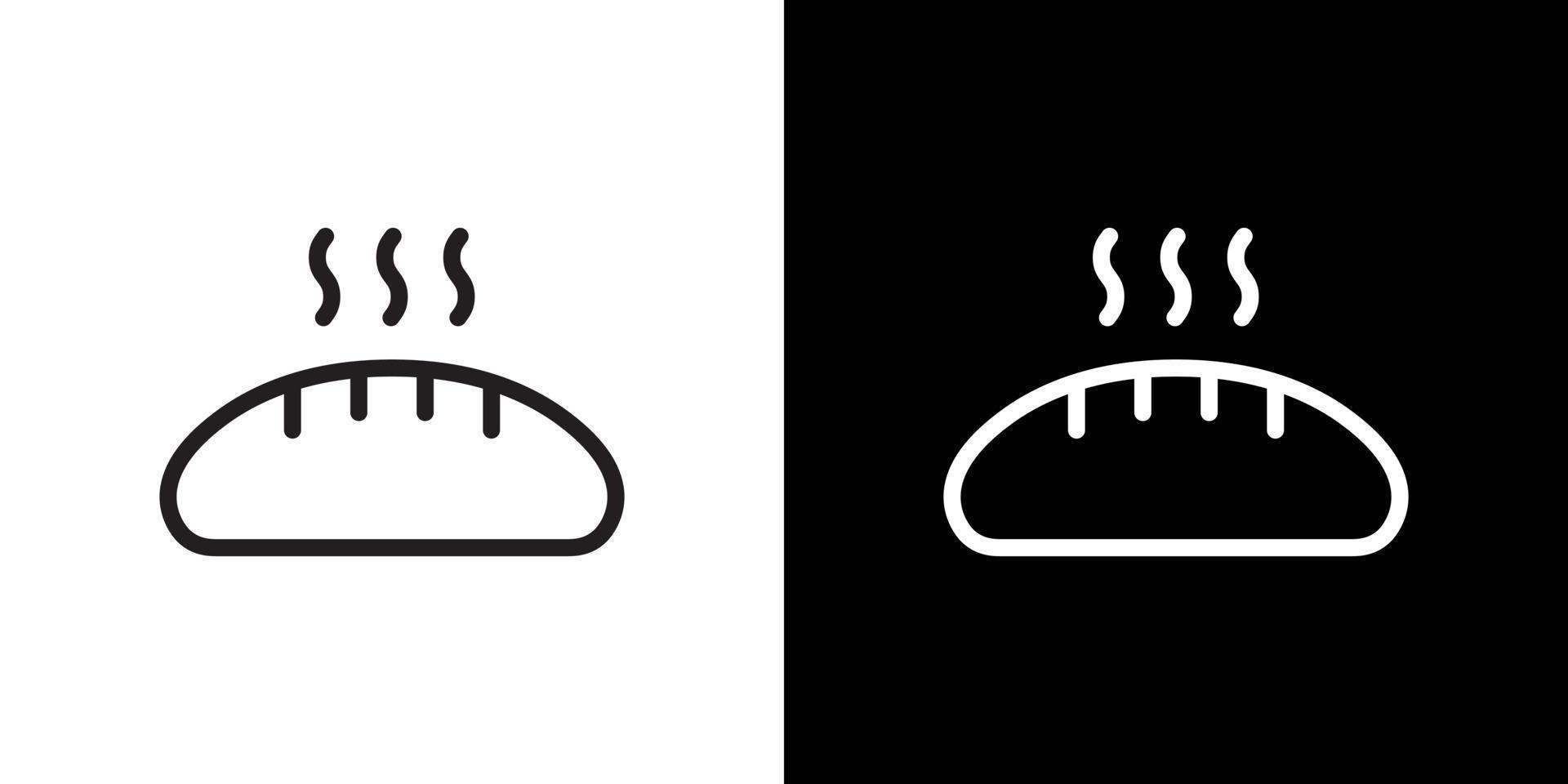Hot bread, loaf, bakery icon vector in line style