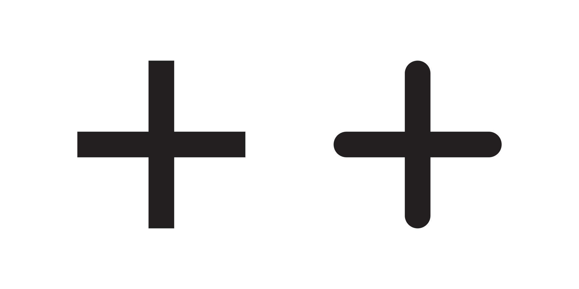 Plus, cross icon vector. Add sign symbol vector