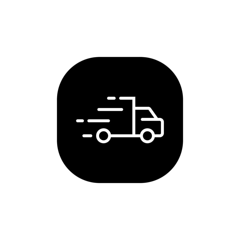 Fast delivery, truck icon vector on square button