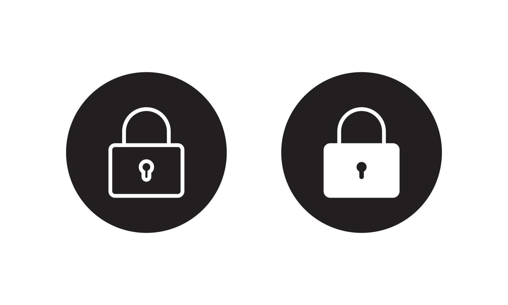 Padlock, lock icon vector on circle button