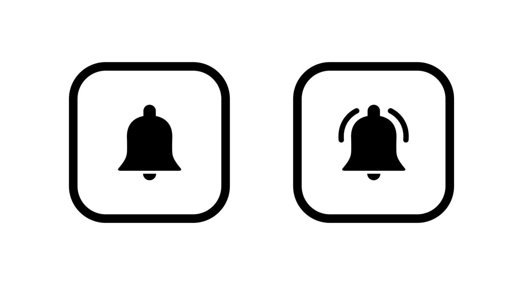 Bell icon vector isolated in square line