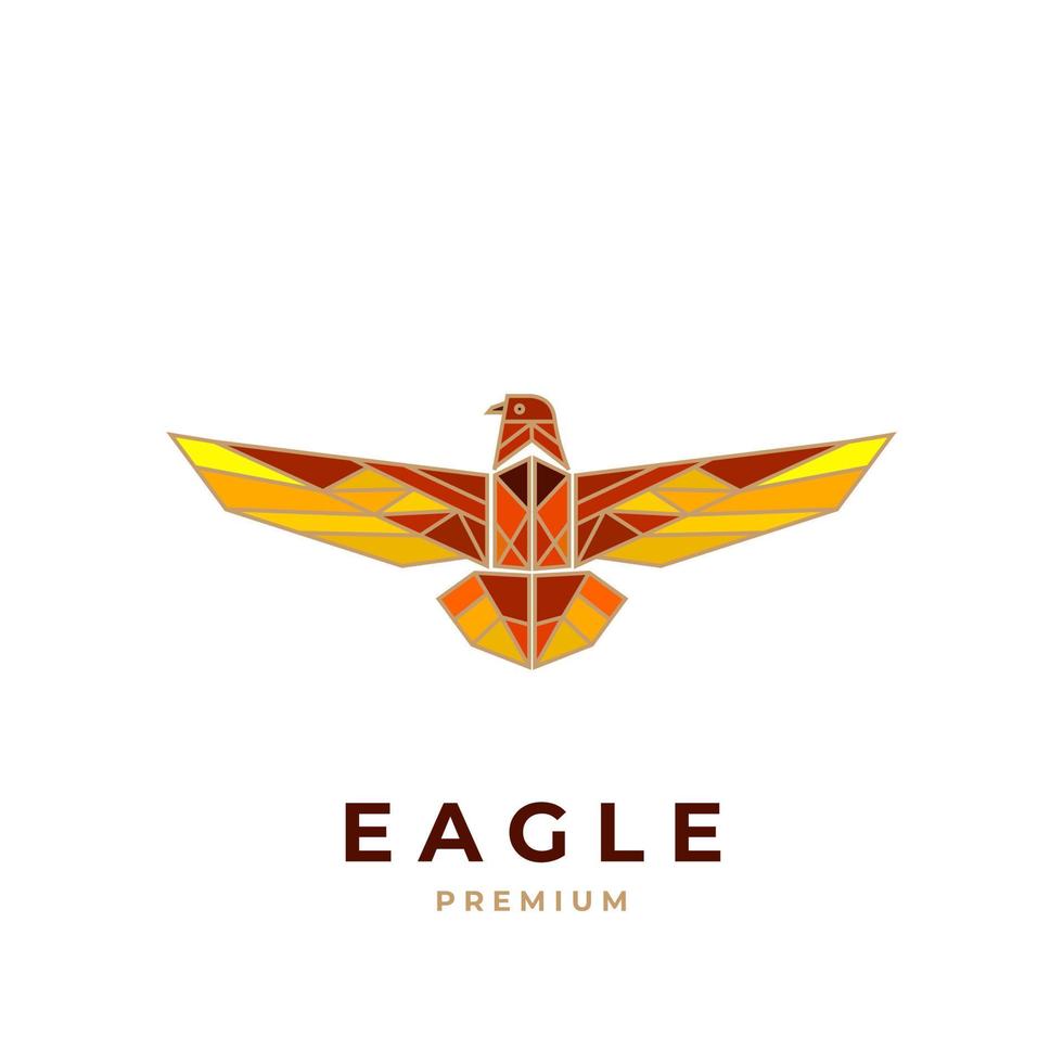 Elegant geometric eagle illustration logo vector