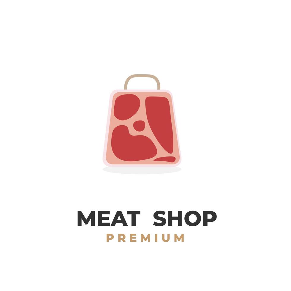 logotipo ilustrativo de una tienda que vende carne vector