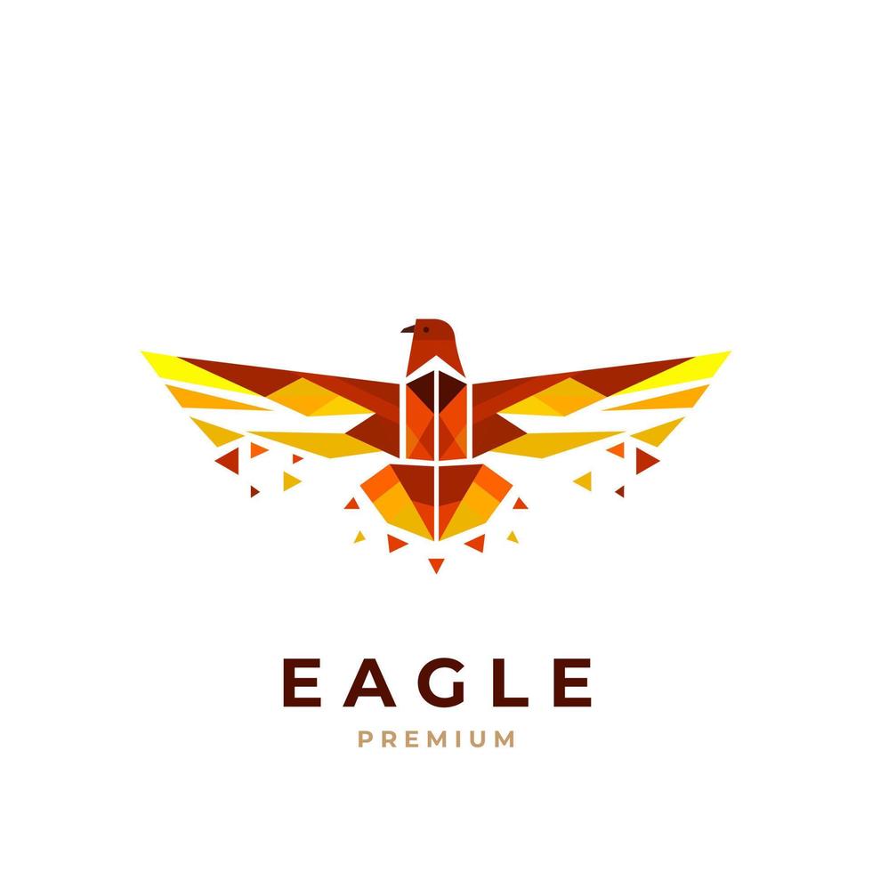 logotipo de ilustración de águila geométrica separada vector