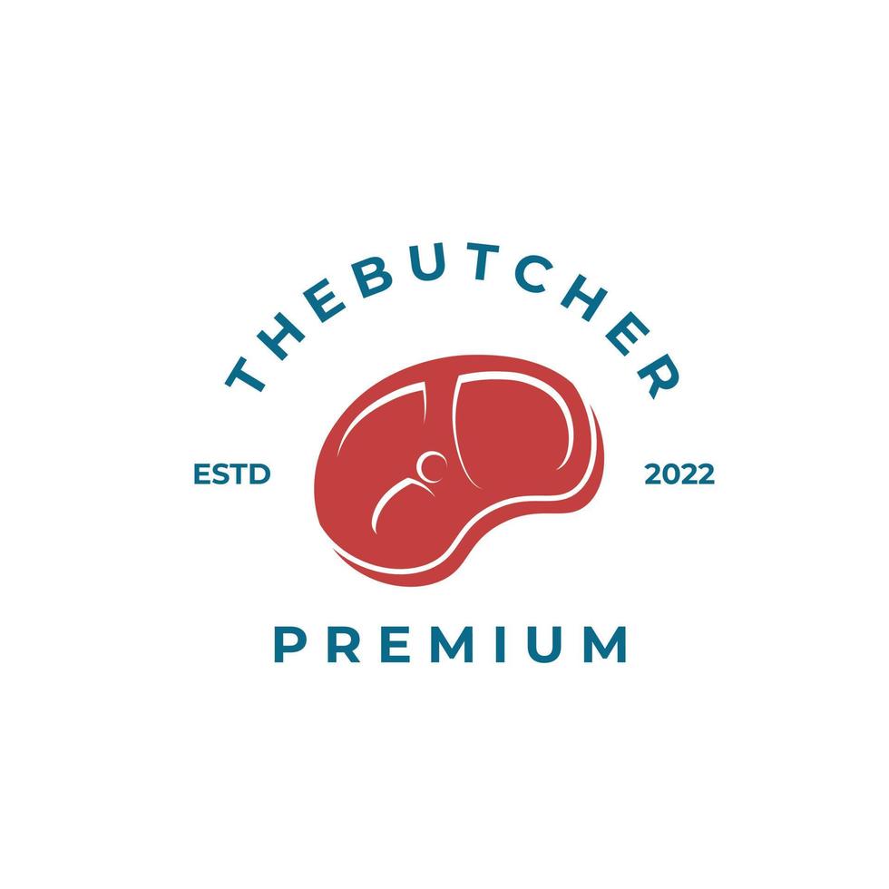 Butcher shop vintage illustration logo vector