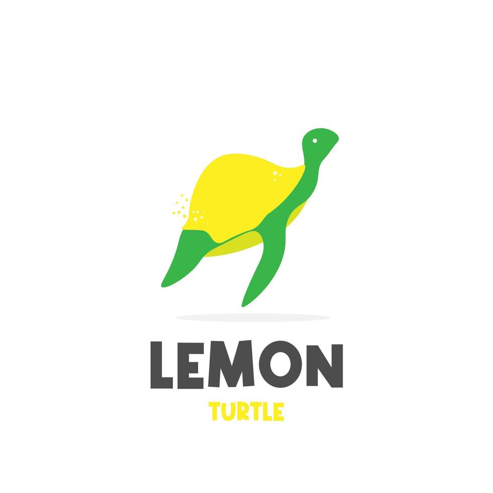 Turtle lemon icon illustration logo vector