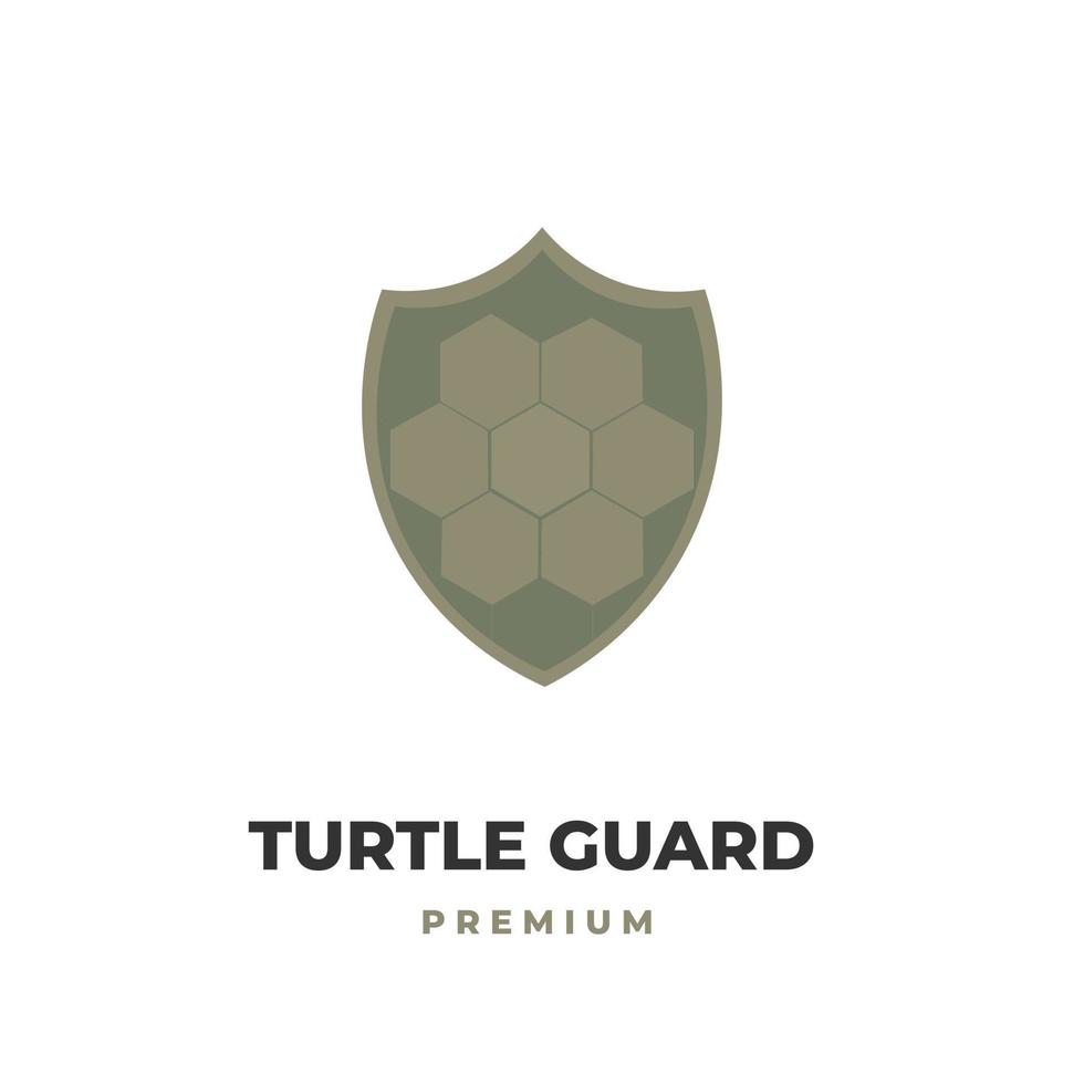 logotipo de ilustración de caparazón de tortuga de escudo vector